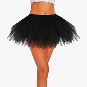 Black Tulle Layered Mini Skirt - Women's Fashion Skirt